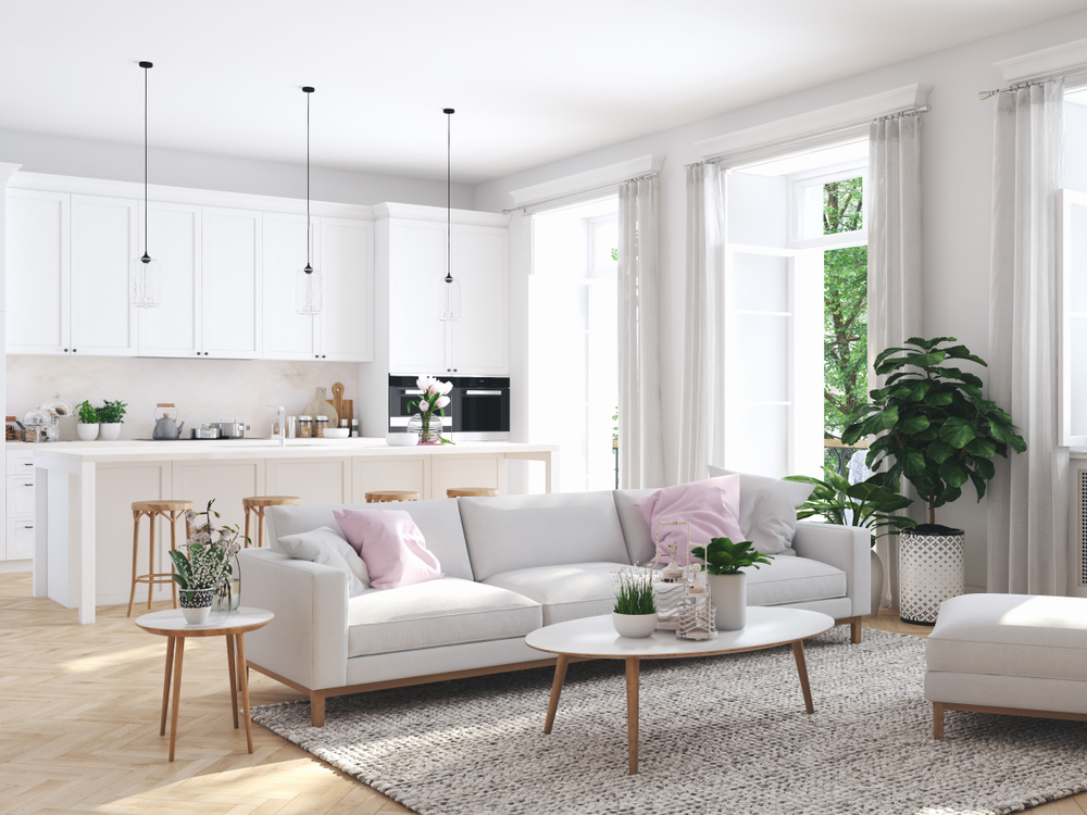 3d,rendering.,modern,living,room,in,townhouse.